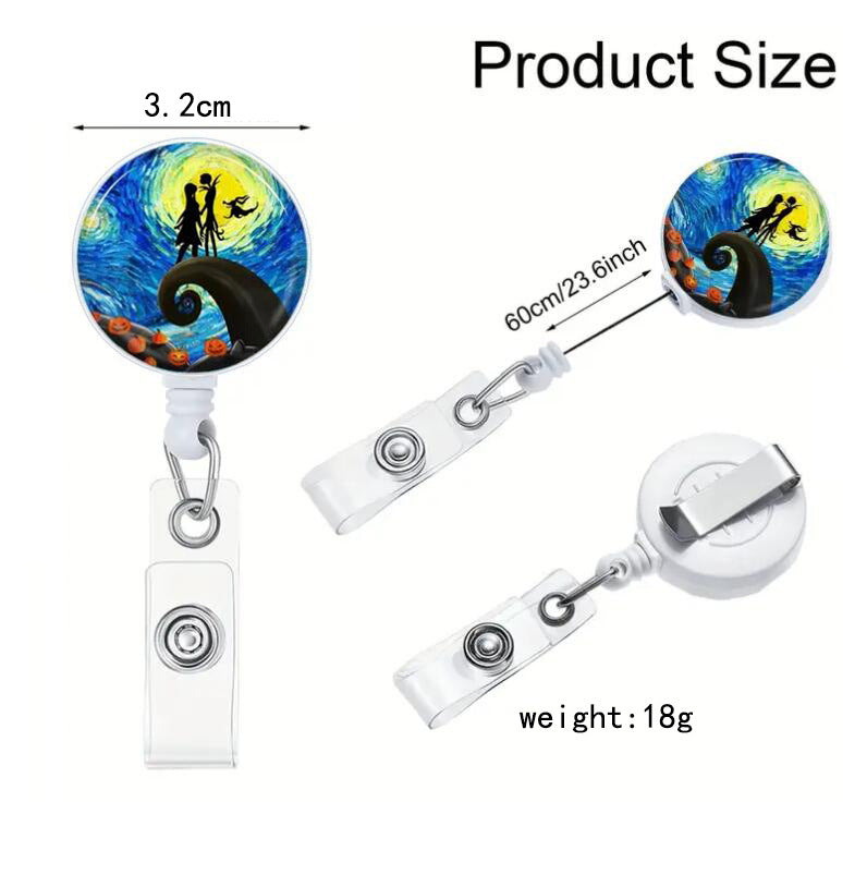 Wholesale Vast Starry Sky Moon Retractable Glass Keychain